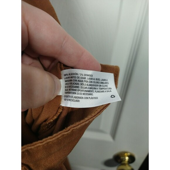 Ava & Viv Woman 30W Chino Flat Front Brown Casual Pants Travel Office Pocket - Picture 7 of 11